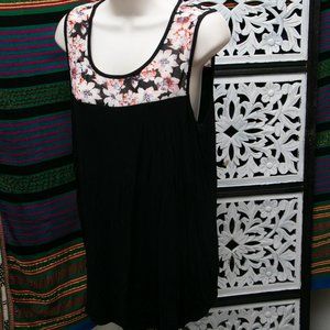 Black top with flower neckline
